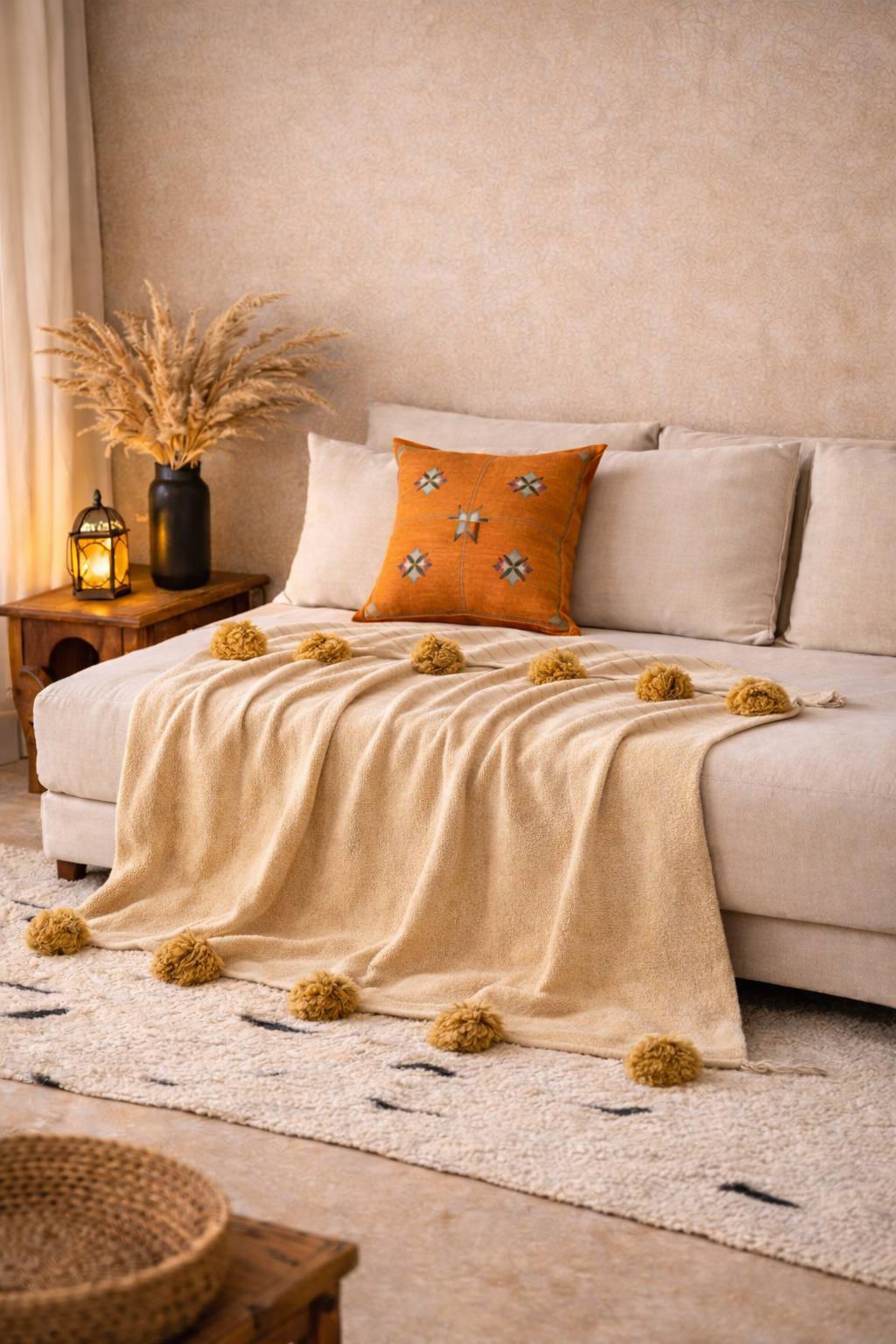 COUVERTURE BERBÈRE TAUPE