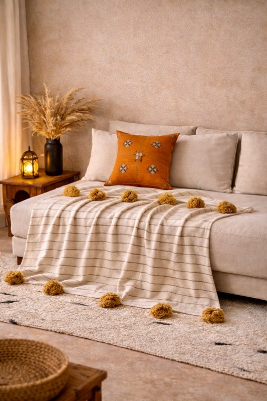 COUVERTURE RAYÉE SABLE