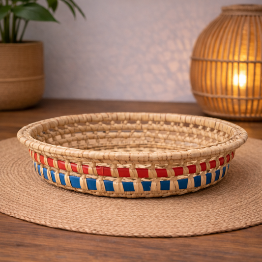 Plateau marocain tressé artisanal