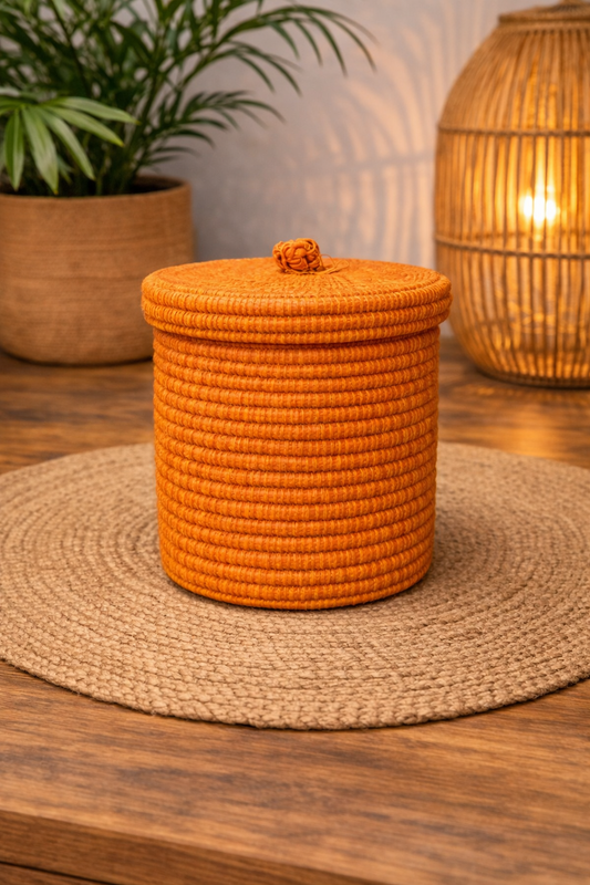 PANIER BERBÈRE ARTISANALE ORANGE